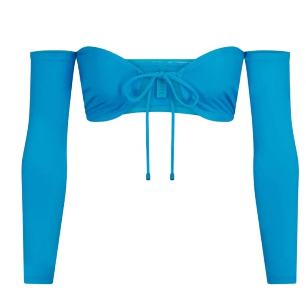 NWT SKIMS Swim Long Sleeve Tie Front Bikini Top